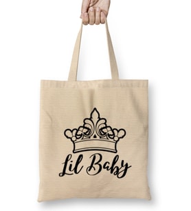 King Lil Baby HIP HOP LOGO MERCH Bez Çanta Uzun Saplı