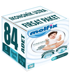 Molfix Premium Bebek Bezi Beden:5 (11-18KG) Junior 84 Adet Ekonomik Ultra Fırsat Pk