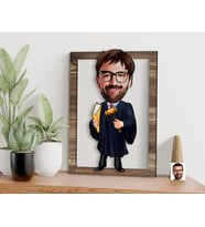 BK Gift Kişiye Özel Erkek Hakim Karikatürlü 3D Ahşap Tablo, Sevgiliye Hediye, Arkadaşa Hediye, Yıl Dönümü Hediyesi, Doğum Günü Hediyesi-1