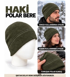 Unisex Polar Bere, Kadın ve Erkek Uyumlu, Kışlık Yumuşak Polar Bere