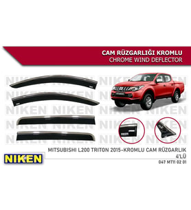 Mitsubishi L200 Trition Kromlu Cam Rüzgarlığı Niken 2015+ (Beyaz)