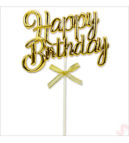 Happy Birthday Pasta SüSü, 23cm x 12,5cm - Altın (STD)