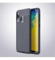 Samsung Galaxy A20 Kılıf Esnek Pu-Deri Leather-Pu Serisi Protected Case (Lacivert)