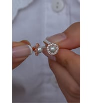 925 Ayar Gümüş Rose Tektaş İnci Küpe