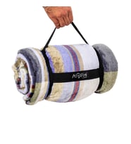 Peluş Polar Kamp Battaniyesi - Haki Ekose
