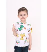 Toontoy Erkek Çocuk Baskılı Tişört (Beyaz)