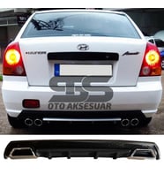 Hyundai Accent Admire Difüzör Arka Tampon Eki 2 Egzoz Çıkışlı Siyah Lüx Tip