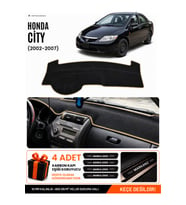 HONDA CITY (2002-2007) Uyumlu Torpido Örtüsü Torpido Kılıfı - Siyah Bej