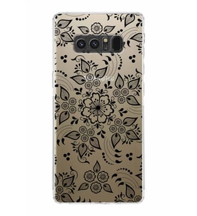 Samsung Galaxy Note 8  Kamera Korumalı Kapak Nostalji Desen Tasarımlı  Şeffaf  Kılıf