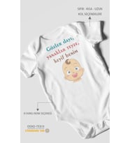 Gözler Dayı Yanaklar Teyze,Keyif Benim Baskılı Bebek Zıbını – Çıtçıtlı Body  %100 Pamuk Kısa Kol (Beyaz)