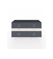 Kronos Konsol 4 Raflı 2 Çekmeceli 8 Kapaklı 176x59x99 Antrasit-Antrasit/Aytaşı