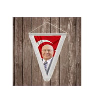 Necmettin Erbakan Beyaz Saçaklı Üçgen Flama Bayrak Hatıra Flama