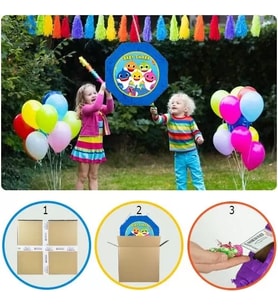 Pinyata İyiki Doğdun kırmızı 42cm ahşap sop.püsk