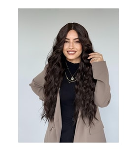 Kahve Tonu Dalgalı Vip Saç Peruk