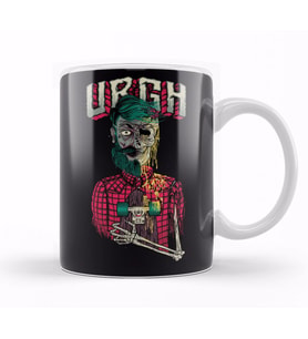 Rock Skull Kupa Bardak Porselen