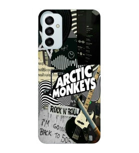 Samsung Galaxy M14 Uyumlu Arctic Monkeys Kolaj Desenli Şeffaf Telefon Kılıfı