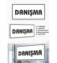 Danışma Yazılı Beyaz MDF Kapı Levhası