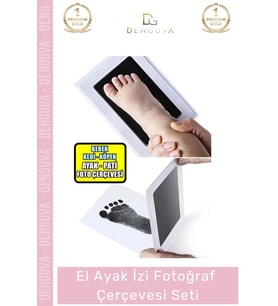 Anılarınızı Ölümsezleştirin Kimyasal İçermeyen 2 Kez Kullanımlık El Ayak İzi Fotoğraf Çerçevesi