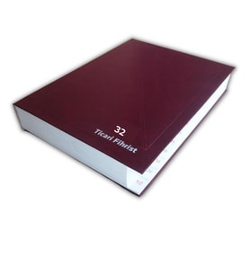 Fihrist Ticari 32'li 20x28 Bordo Cilt Bezli 1 Adet Artlantis Ticari Firhist Bordo 20*28