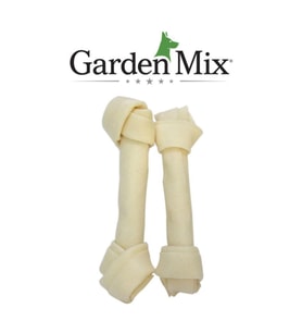 Gardenmix Beyaz Düğümlü Deri Kemik 7-7,5” – 2'li Paket