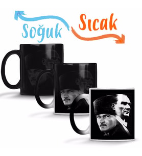 Atatürk 02 Sihirli Kupa Bardak Porselen