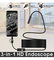 Endoskop 3 in 1 Yılan Kamera USB Micro Usb Type-C Uyumlu 15M