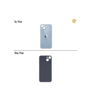 iPhone 14 Mavi Renk Arka Kapak Arka Cam Batarya Kapağı Lazer Kesim Kapak Pil Kapağı
