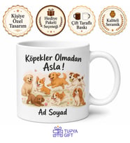 Crazy Dog Lady Temalı Köpek Severlere Özel Tasarım Porselen Kupa Bardak Hediye