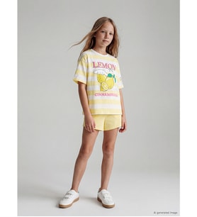 LCW Kids Sarı Cinnamoroll Baskılı Kız Çocuk Tişört