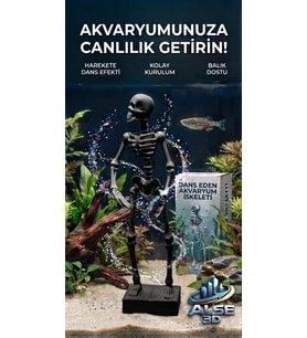 Alse Dans Eden Akvaryum İskeleti 2'li Set - Akvaryumunuzda ikili Eğlence! (Siyah)