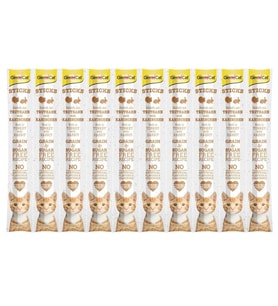 Gimcat Hindili ve Tavşanlı 10x5 gr Sticks Kedi Ödül Maması 10x5 gr