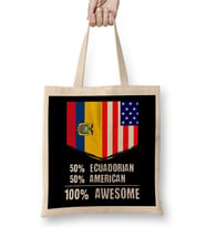 50% Dutch 50% American %100 Awesome Immigrant Bez Çanta Uzun Saplı
