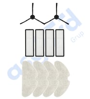 Dreame F9 PRO Uyumlu 2 Yan Fırça 4 Filtre 4 Mop PKT-iasgf0000281