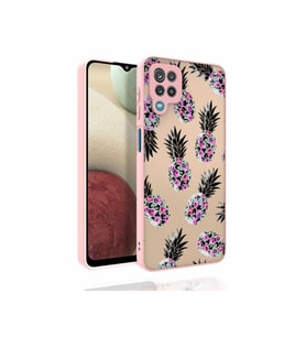 Samsung Galaxy M12 Uyumlu Kılıf Desenli Kamera Korumalı Parlak Zore Nora Kapak (Model 1)