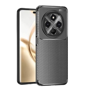 Coverzone Tecno Spark 30C Uyumlu TPU Silikon K?l?f, Ultra Slim Fit Karbon Fiber Desenli, Darbe Emici, ?nce ve Hafif, ??k ve Koruyucu Siyah