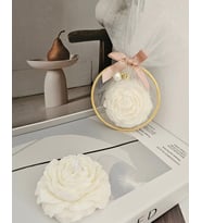 Muud Atelier Düğün, Nişan Hediyeliği Gold Halkalı Kokulu Şakayık Mum 2 adet  Kişiselleştirilebilinir