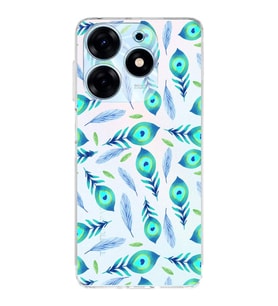 PrintiFy Tecno Spark 10 Pro ile Uyumlu Nazar Boncuğu 3 Baskılı Kamera Korumalı Şeffaf Silikon Kılıf