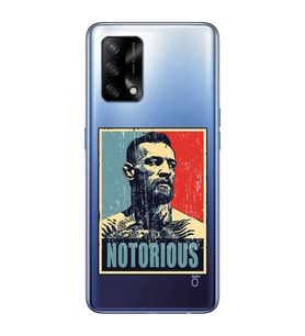 Oppo A74 Uyumlu Conor Mcgregor Notorious Desenli Şeffaf Telefon Kılıfı