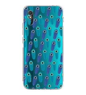 PrintiFy Xiaomi Redmi 9A ile Uyumlu Nazar Boncuğu 4 Baskılı Kamera Korumalı Şeffaf Silikon Kılıf