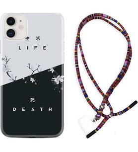 Apple iPhone 11 12 13 Mini Kılıf Boyun Asklı Rasta Silikon Life and Death 1339