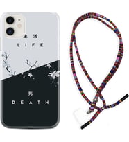 Apple iPhone 11 12 13 Mini Kılıf Boyun Asklı Rasta Silikon Life and Death 1339