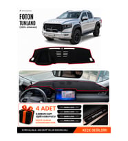 FOTON TUNLAND V9 (2025-SONRASI) Uyumlu Torpido Örtüsü Torpido Kılıfı - Siyah Kırmızı