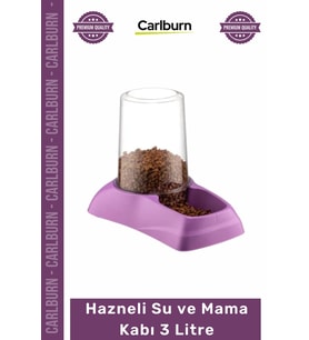 Özel Üretim Dayanıklı Kaliteli Sert Plastik Büyük Boy Kedi Köpek Otomatik Hazneli Su Mama Kabı 3 Lt