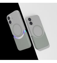 Apple iPhone 16 Plus Uyumlu Kılıf M-Safe Şarj Özellikli Mıknatıslı Zore Duble Kapak (Gri)