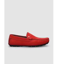 %100 Hakiki Deri Kırmızı Nubuk Erkek Loafer