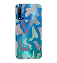 Huawei P20 Lite 2019 Uyumlu Kapak Abstrackt Tasarımlı Şeffaf Silikon Kılıf