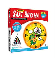 VIP KALİTE MAKET AHŞAP SAAT MAKET SAAT BOYANABİLİR AHŞAP KAPLUMBAĞA SAAT BOYAMA 6 AKRİLİK BOYA SETİ