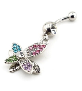 RENKGARENK TAŞLI KELEBEK GÖBEK PiERCiNG P227