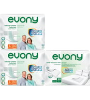 Evony Hasta Bezi Yetişkin Bel Bantlı Tekstil Yüzey L-Büyük 60 Adet + Yatak Koruyucu Örtü 30 Adet