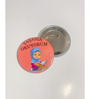 Buton Rozet 58mm 5 Adet Yaşasın Okuyorum